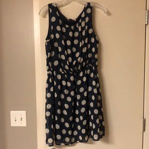 Dark blue polka dot dress